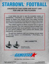 Box back cover for Starbowl Football on the Atari 8-bit.