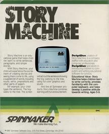 Box back cover for Story Machine on the Atari 8-bit.