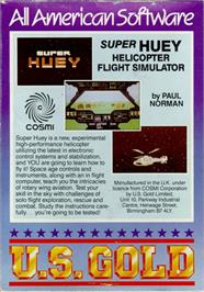Box back cover for Super Huey UH-IX on the Atari 8-bit.