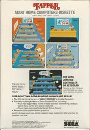 Box back cover for Tapper on the Atari 8-bit.