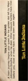 Box back cover for Ten Little Indians on the Atari 8-bit.