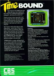 Box back cover for Timebound on the Atari 8-bit.