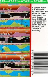 Box back cover for Timeslip on the Atari 8-bit.
