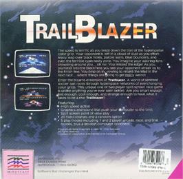Box back cover for Trailblazer on the Atari 8-bit.