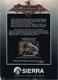 Box back cover for Ultima 2 - Revenge Of The Enchantress on the Atari 8-bit.