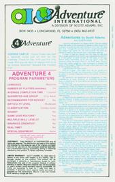 Box back cover for Voodoo Castle on the Atari 8-bit.