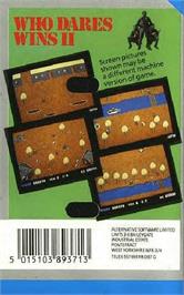 Box back cover for Who Dares Wins 2 on the Atari 8-bit.
