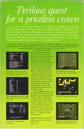 Box back cover for Wizard's Crown on the Atari 8-bit.
