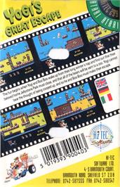 Box back cover for Yogi's Great Escape on the Atari 8-bit.