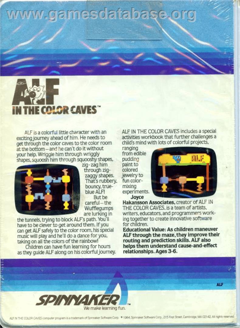 Alf In The Color Caves - Atari 8-bit - Artwork - Box Back