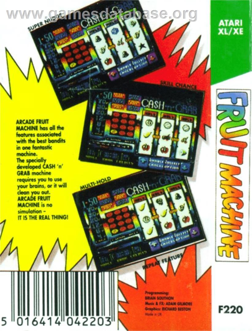 Arcade Fruit Machine - Atari 8-bit - Artwork - Box Back
