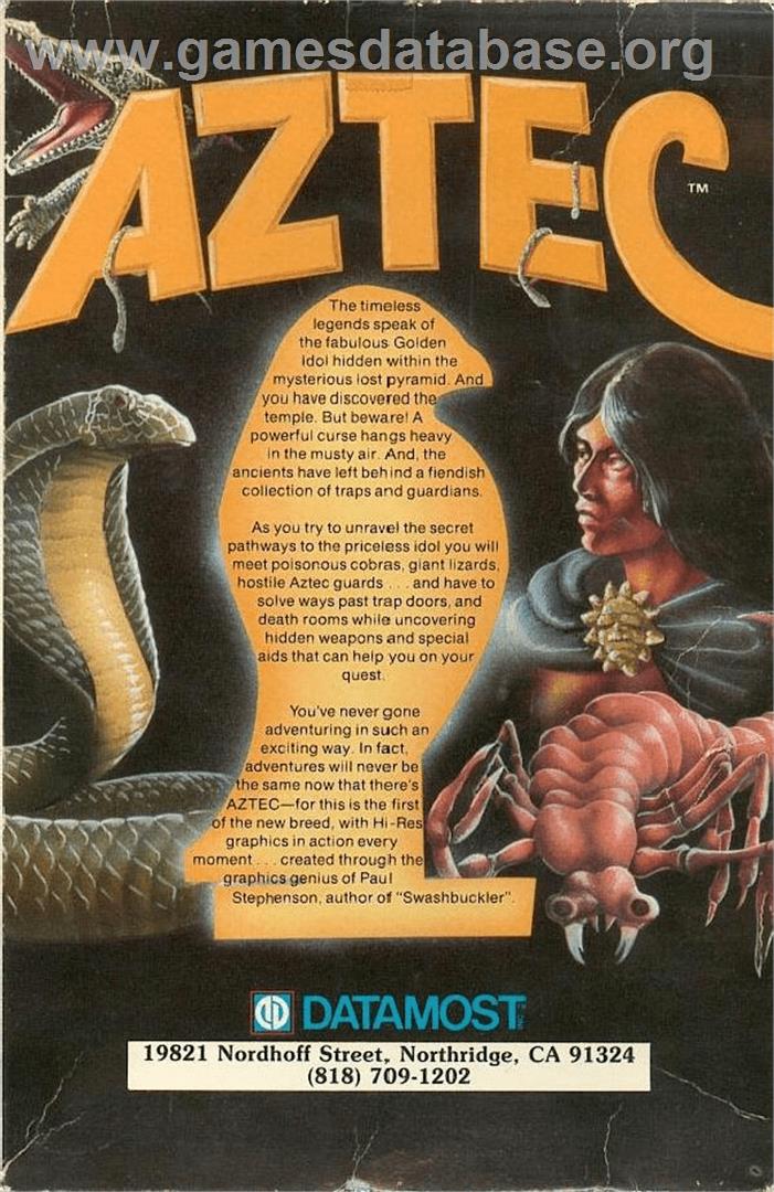 Aztec - Atari 8-bit - Artwork - Box Back