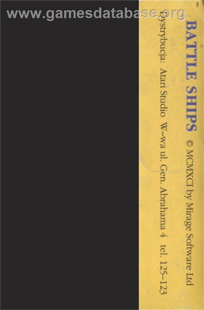 Battle Ships - Atari 8-bit - Artwork - Box Back