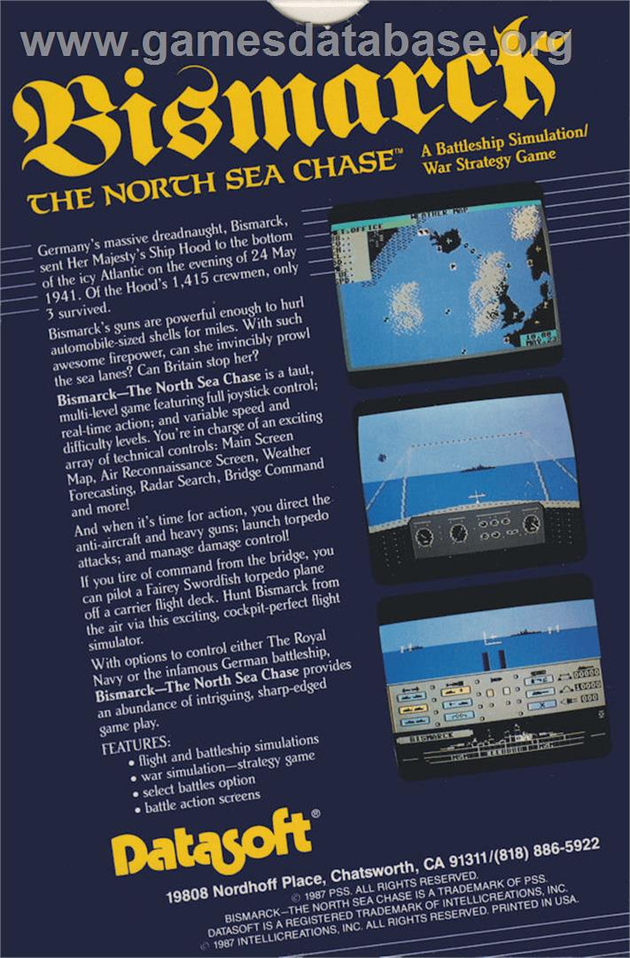 Bismarck - Atari 8-bit - Artwork - Box Back