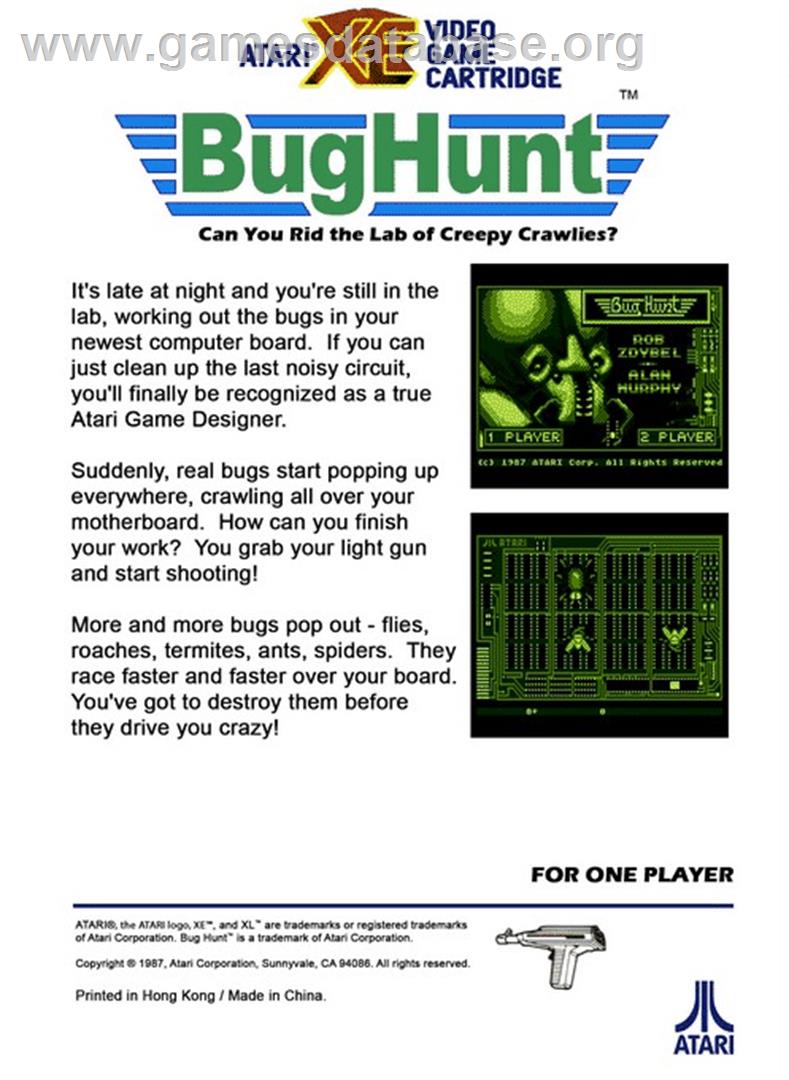 Bug Hunt - Atari 8-bit - Artwork - Box Back