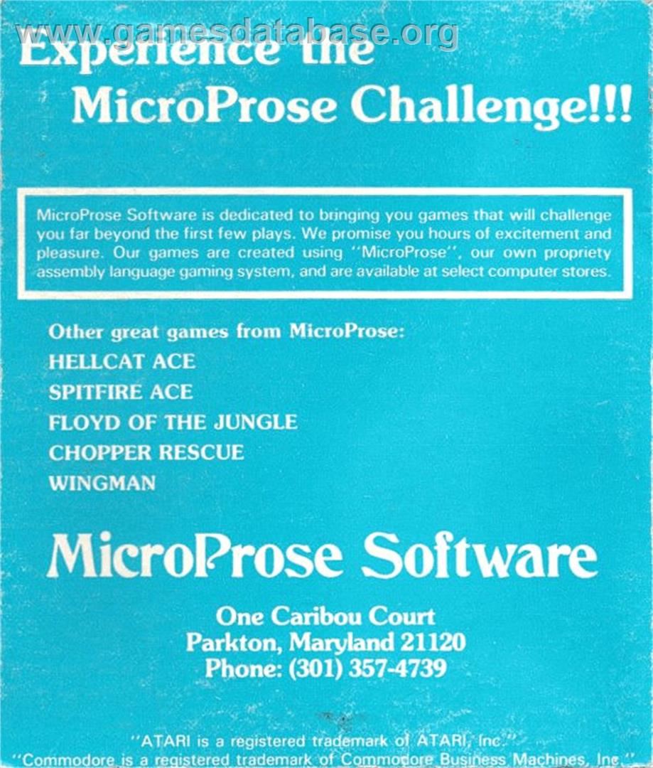 Chopper Rescue - Atari 8-bit - Artwork - Box Back