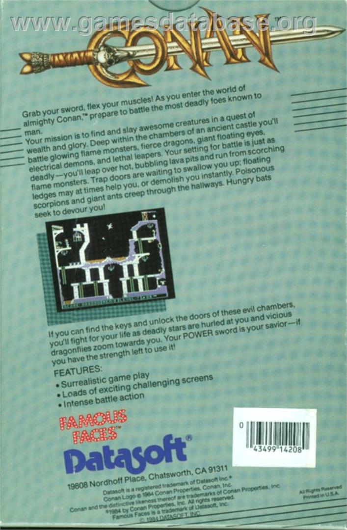 Conan - Atari 8-bit - Artwork - Box Back