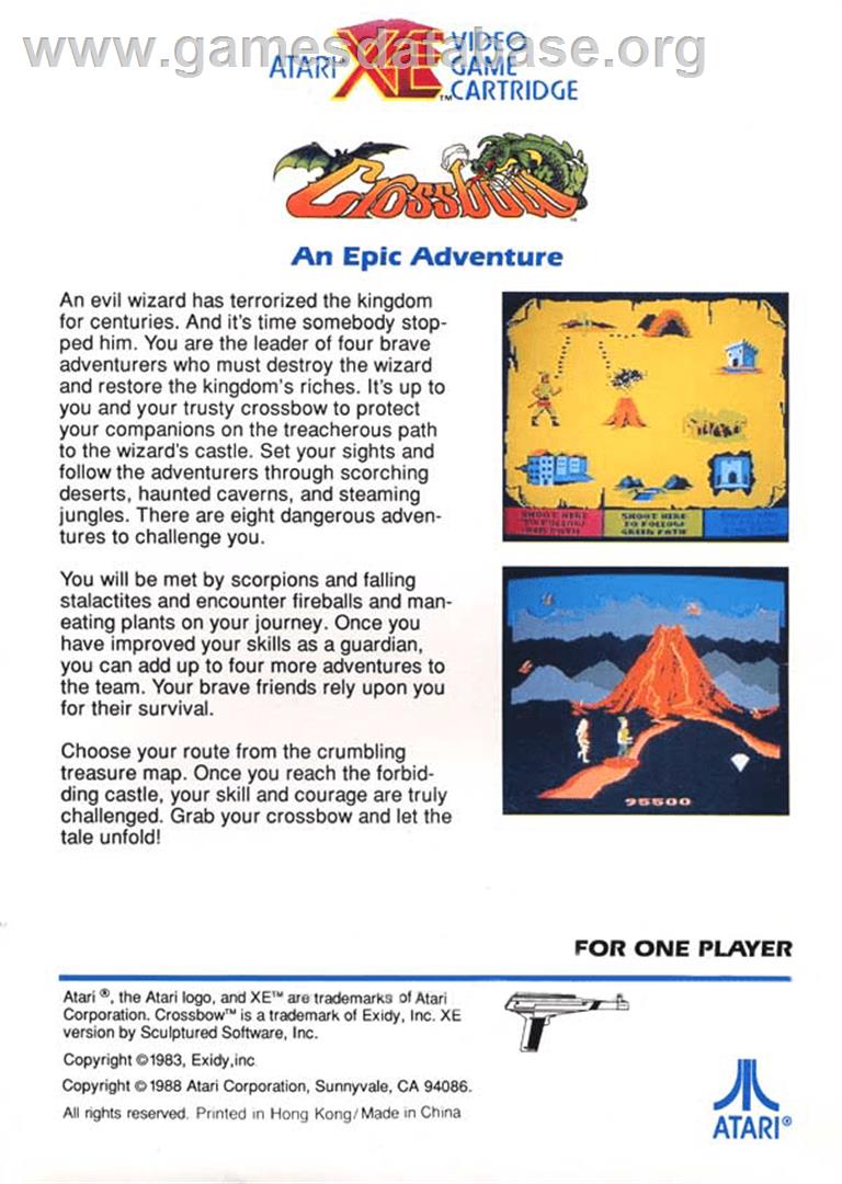 Crossbow - Atari 8-bit - Artwork - Box Back