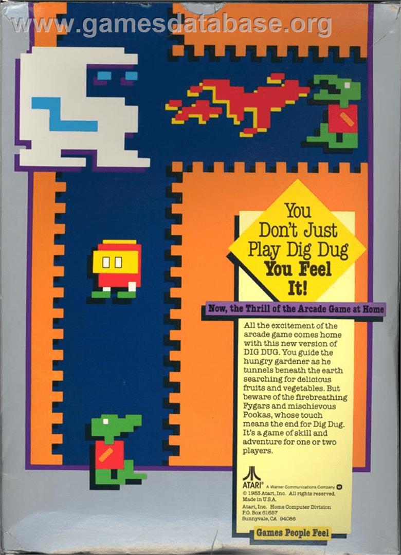 Dig Dug - Atari 8-bit - Artwork - Box Back