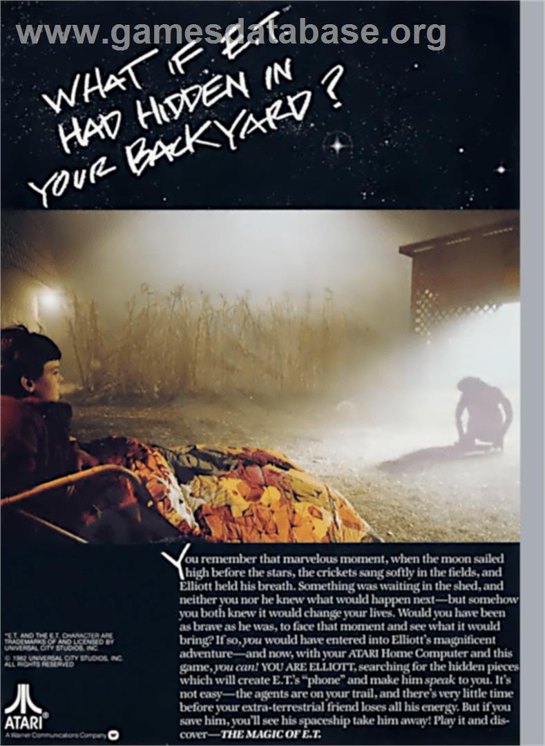 E.T. Phone Home - Atari 8-bit - Artwork - Box Back