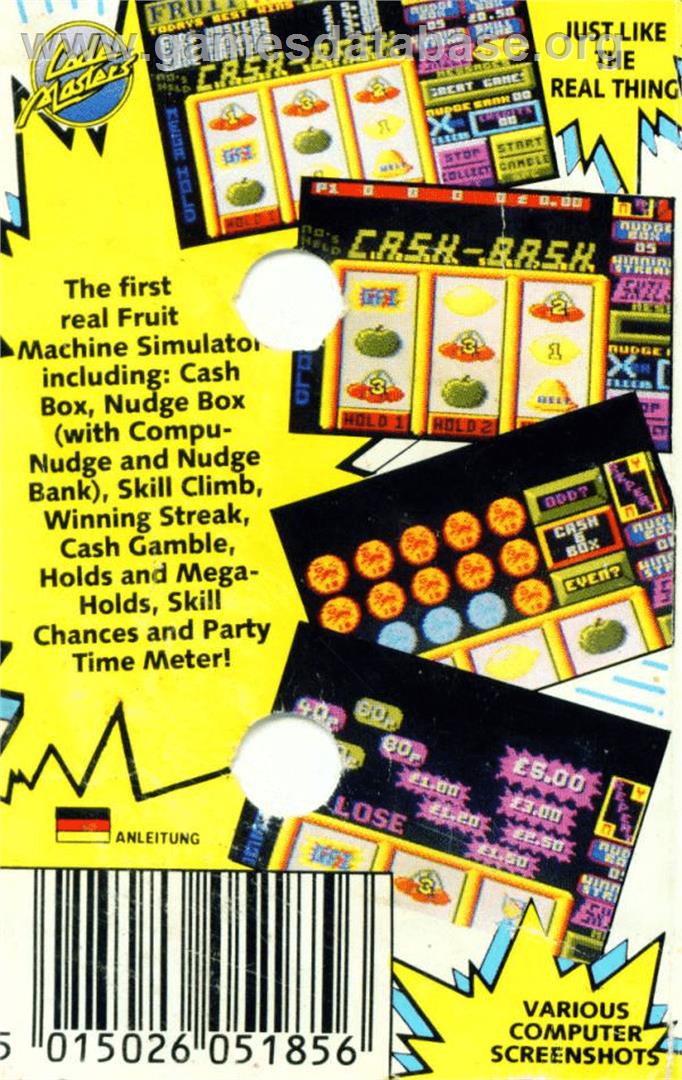 Fruit Machine Simulator - Atari 8-bit - Artwork - Box Back
