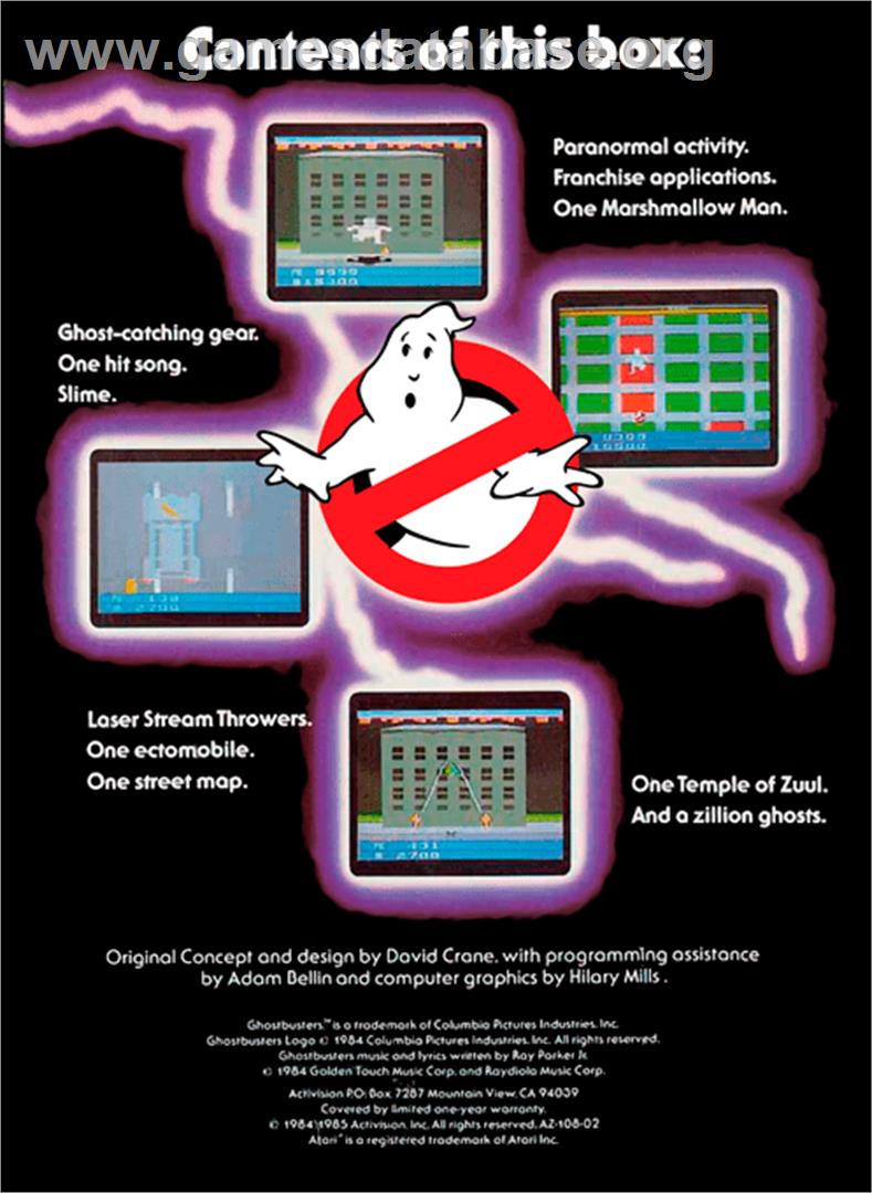 Ghostbusters - Atari 8-bit - Artwork - Box Back