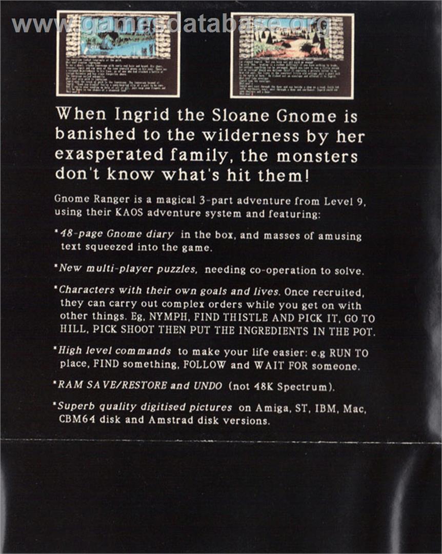 Gnome Ranger - Atari 8-bit - Artwork - Box Back