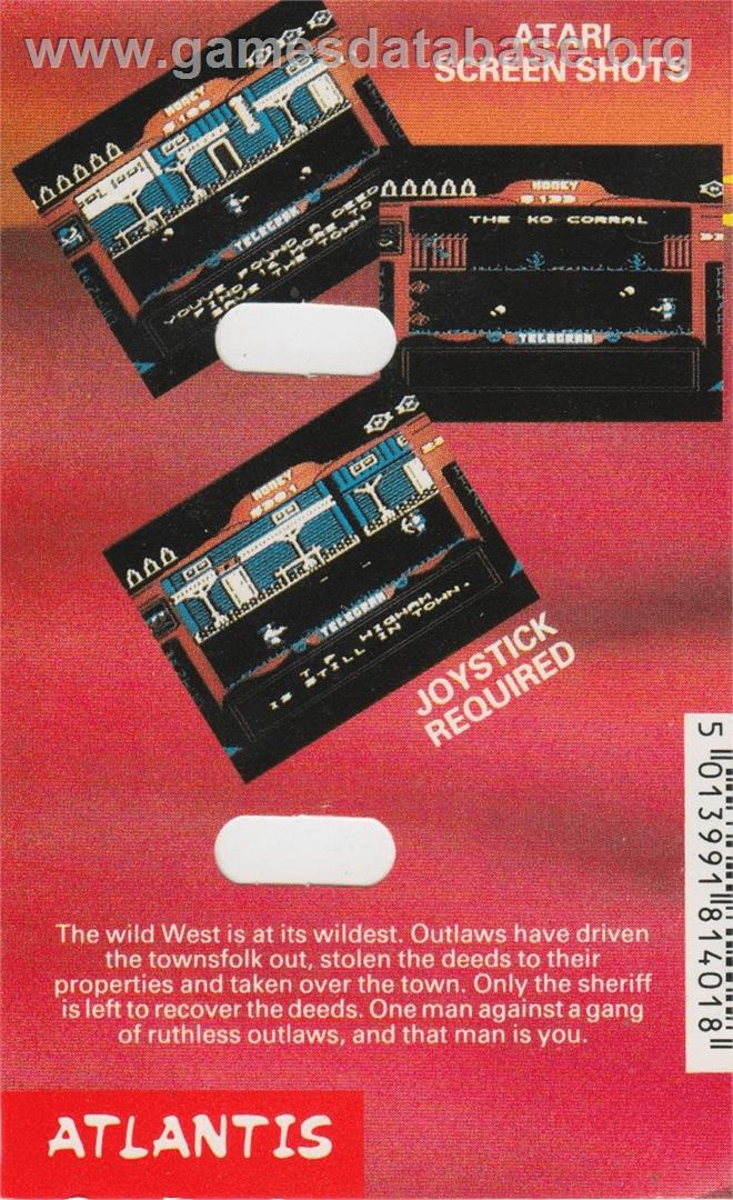 Gunfighter - Atari 8-bit - Artwork - Box Back