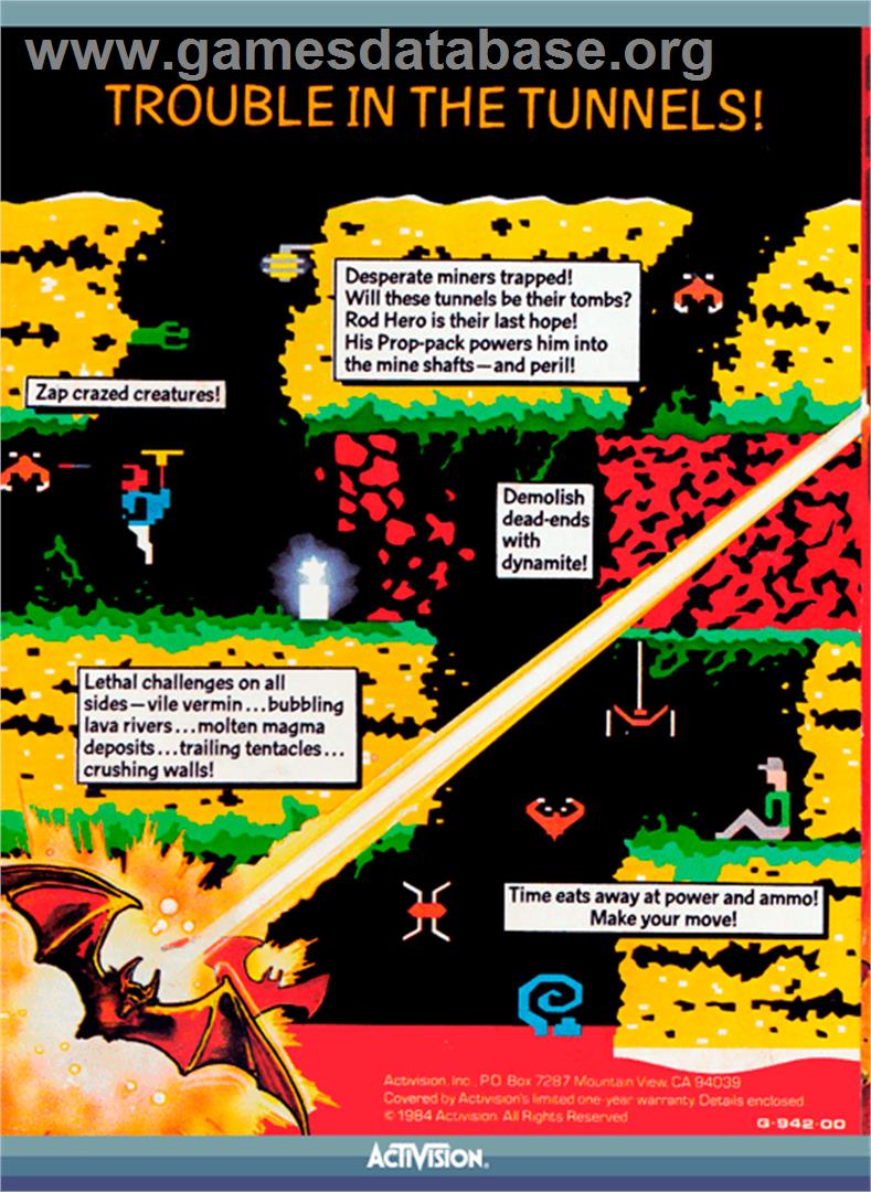HERO - Atari 8-bit - Artwork - Box Back