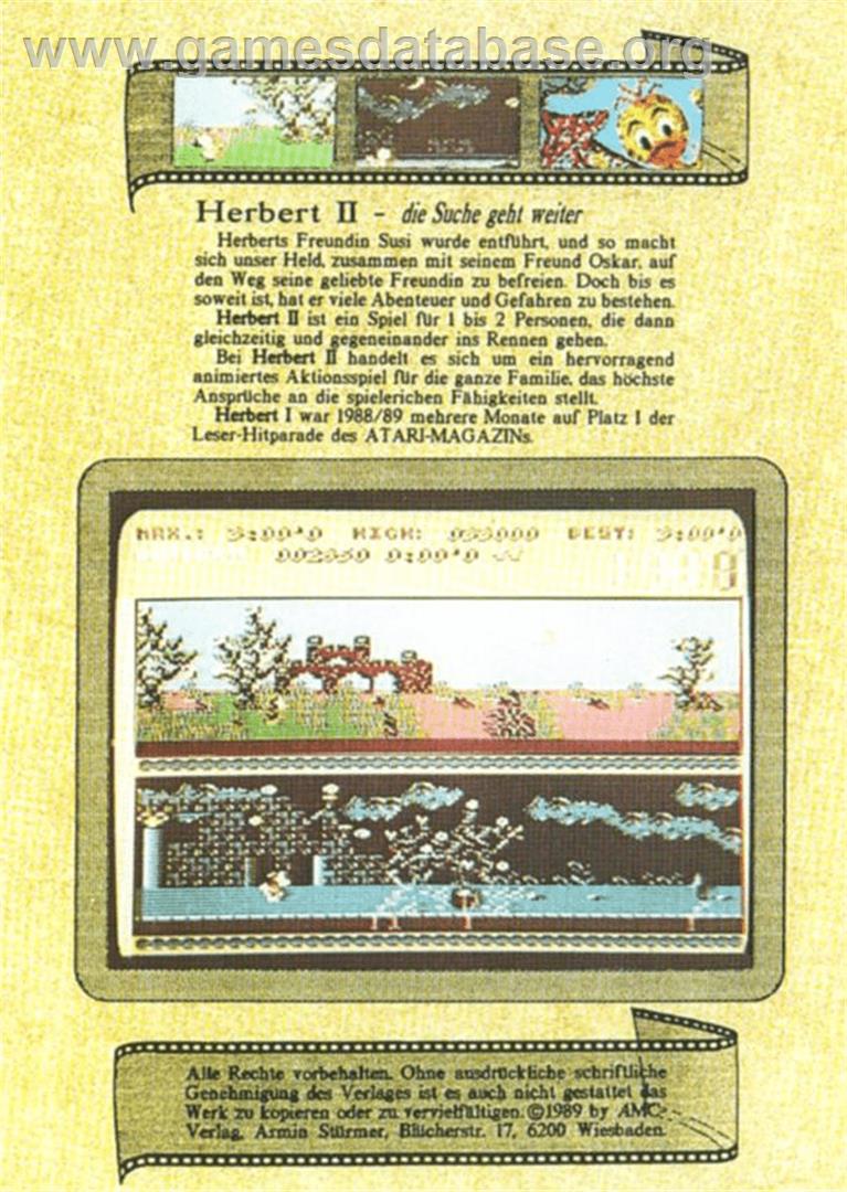 Herbert 2 - Atari 8-bit - Artwork - Box Back