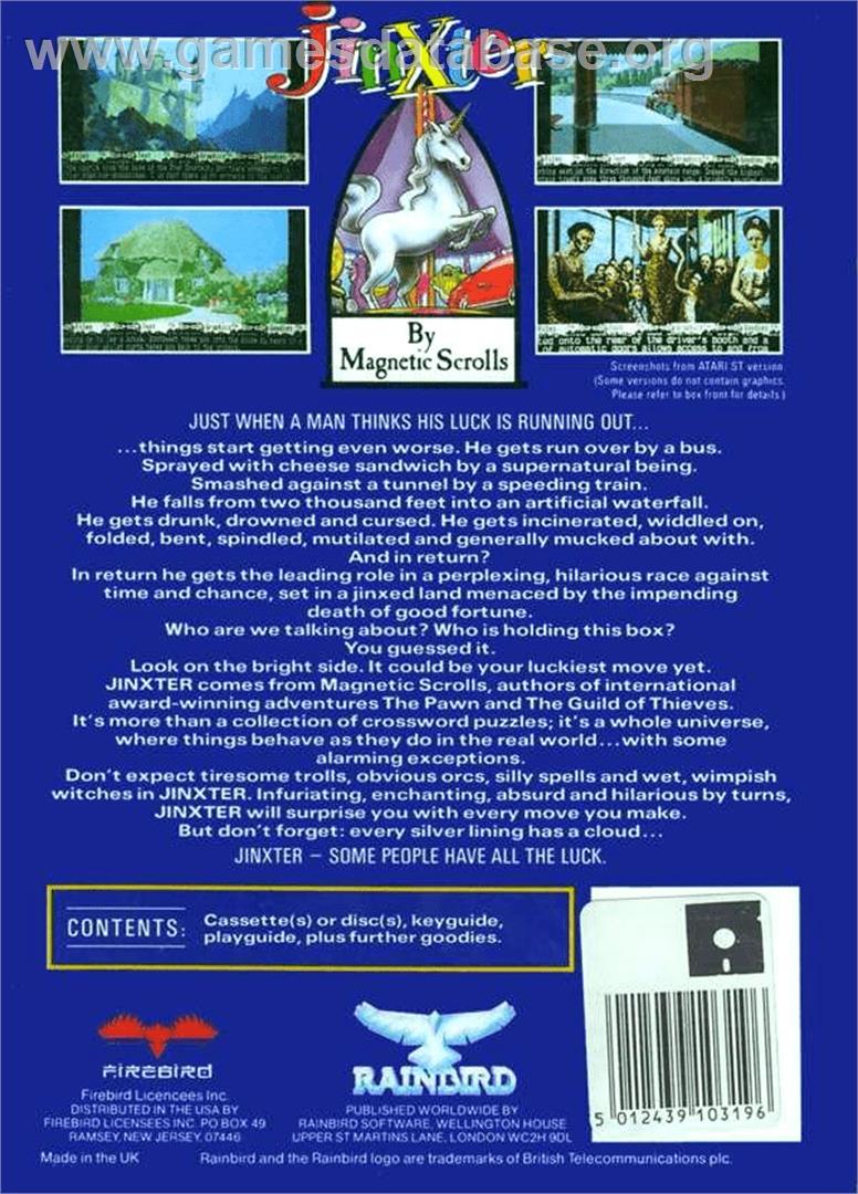 Jinxter - Atari 8-bit - Artwork - Box Back