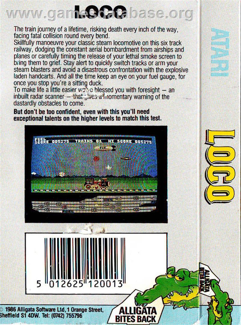Loco - Atari 8-bit - Artwork - Box Back