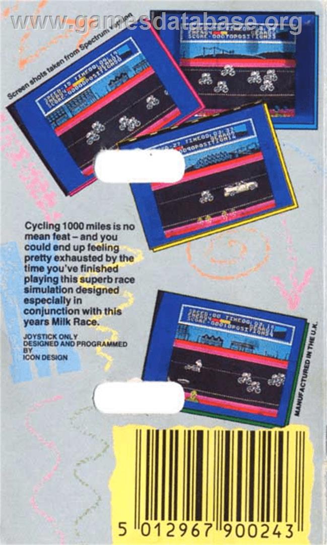 Milk Race - Atari 8-bit - Artwork - Box Back