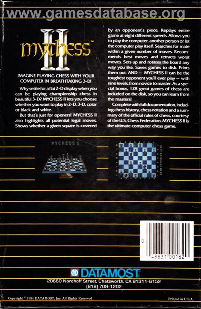 Mychess 2 - Atari 8-bit - Artwork - Box Back