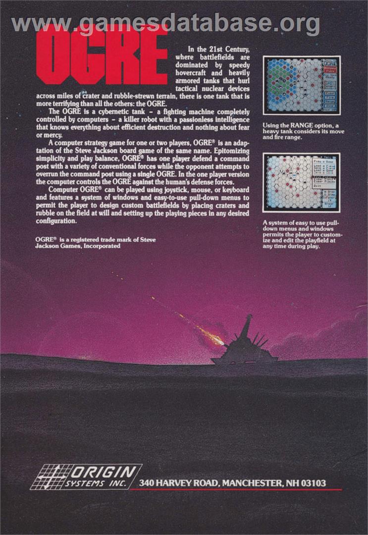 Ogre - Atari 8-bit - Artwork - Box Back