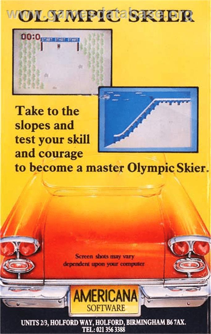Olympic Skier - Atari 8-bit - Artwork - Box Back