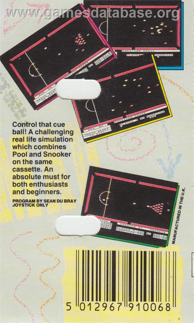 On Cue - Atari 8-bit - Artwork - Box Back