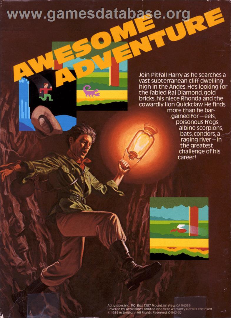 Pitfall 2 - Lost Caverns - Atari 8-bit - Artwork - Box Back