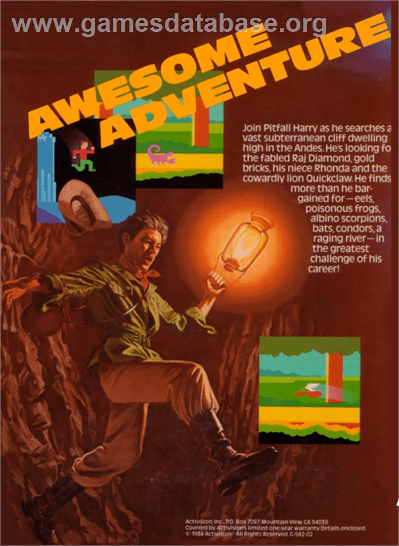 Pitfall II - Atari 8-bit - Artwork - Box Back