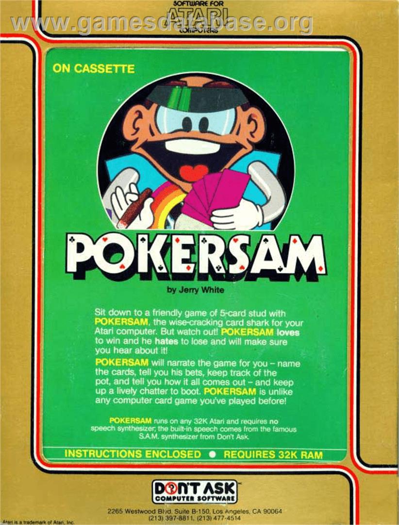 Pokersam - Atari 8-bit - Artwork - Box Back