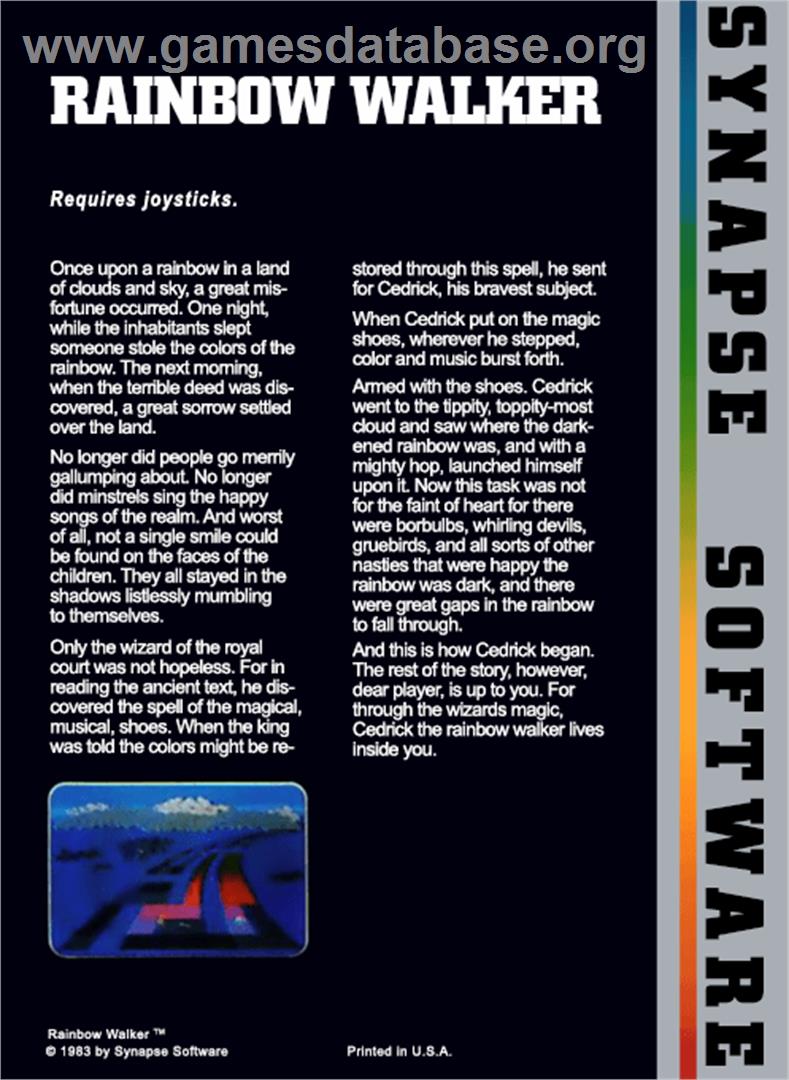 Rainbow Walker - Atari 8-bit - Artwork - Box Back