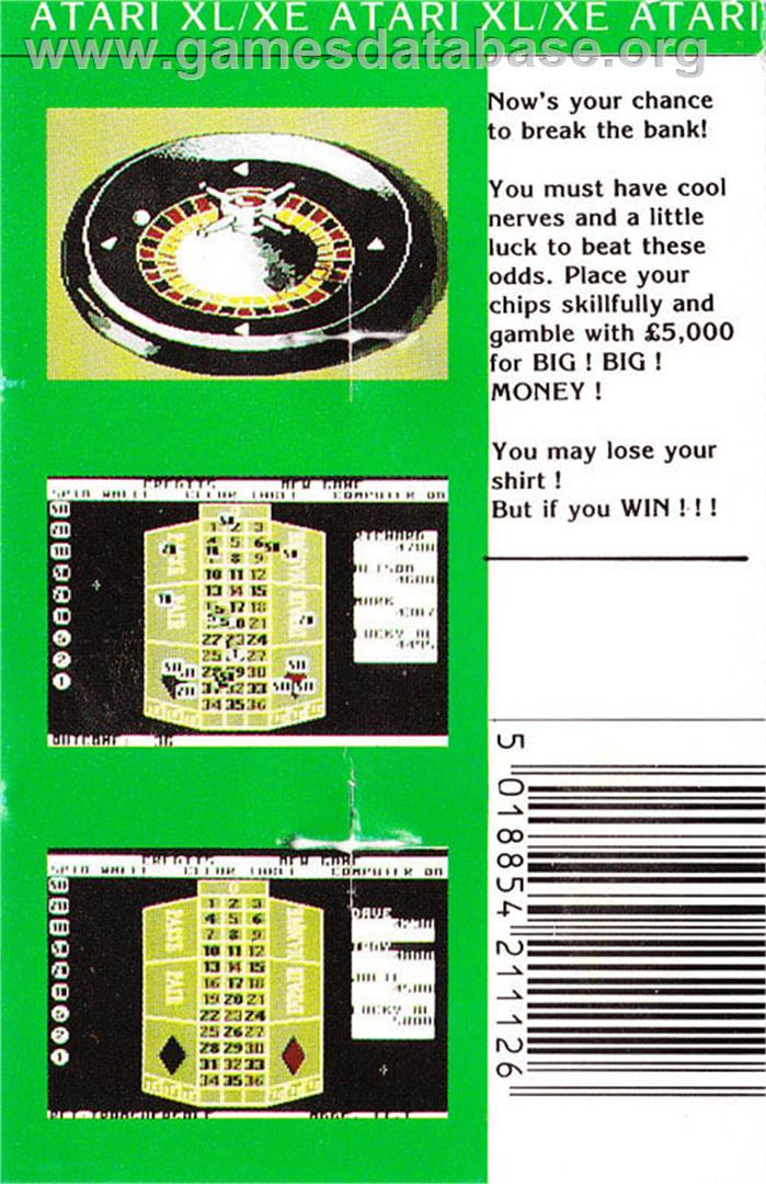 Roulette Simulator - Atari 8-bit - Artwork - Box Back
