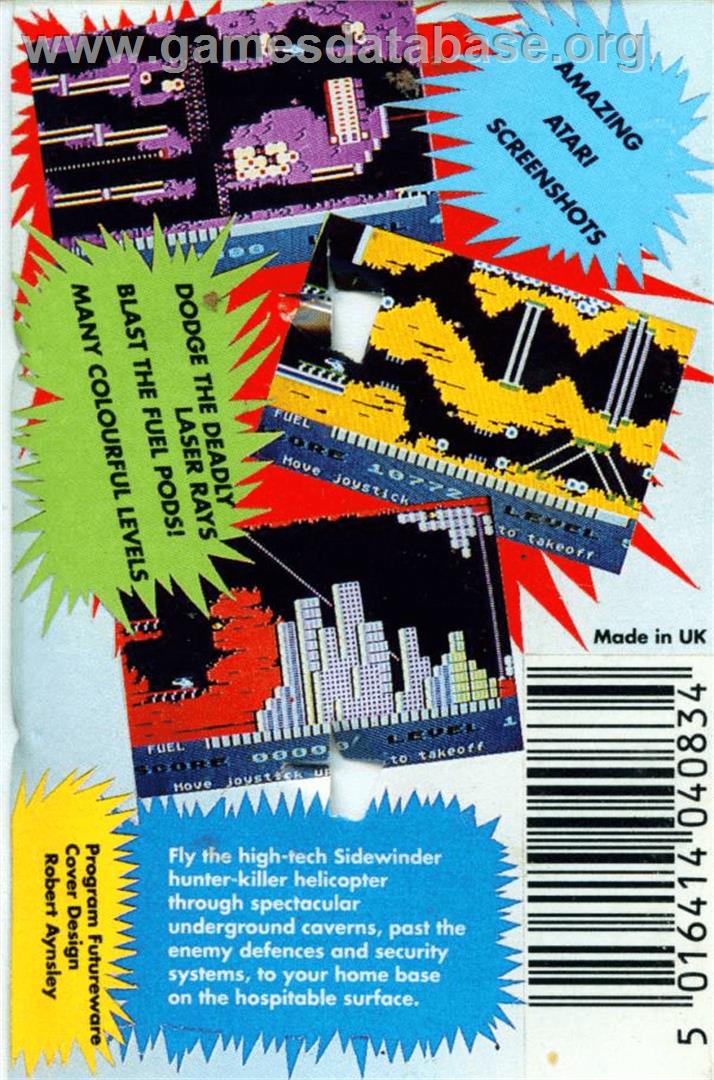 Sidewinder - Atari 8-bit - Artwork - Box Back
