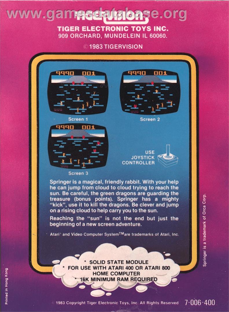 Springer - Atari 8-bit - Artwork - Box Back