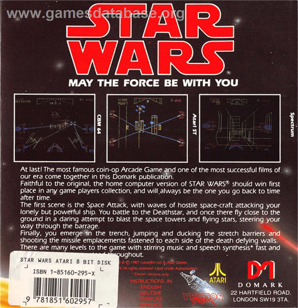Star Wars: Return of the Jedi - Death Star Battle - Atari 8-bit - Artwork - Box Back