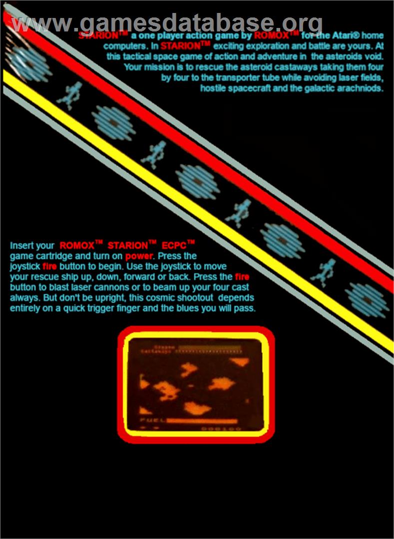 Starion - Atari 8-bit - Artwork - Box Back