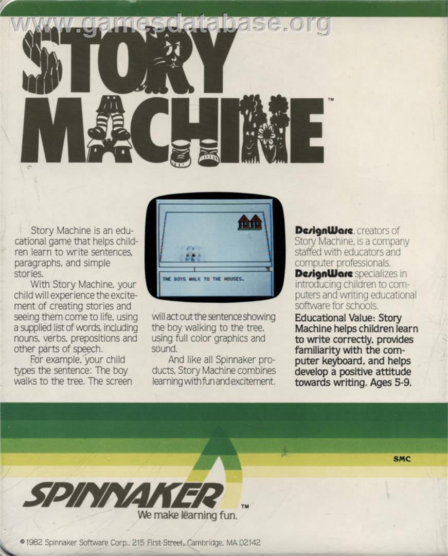 Story Machine - Atari 8-bit - Artwork - Box Back