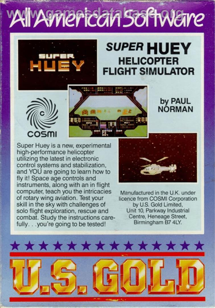 Super Huey UH-IX - Atari 8-bit - Artwork - Box Back
