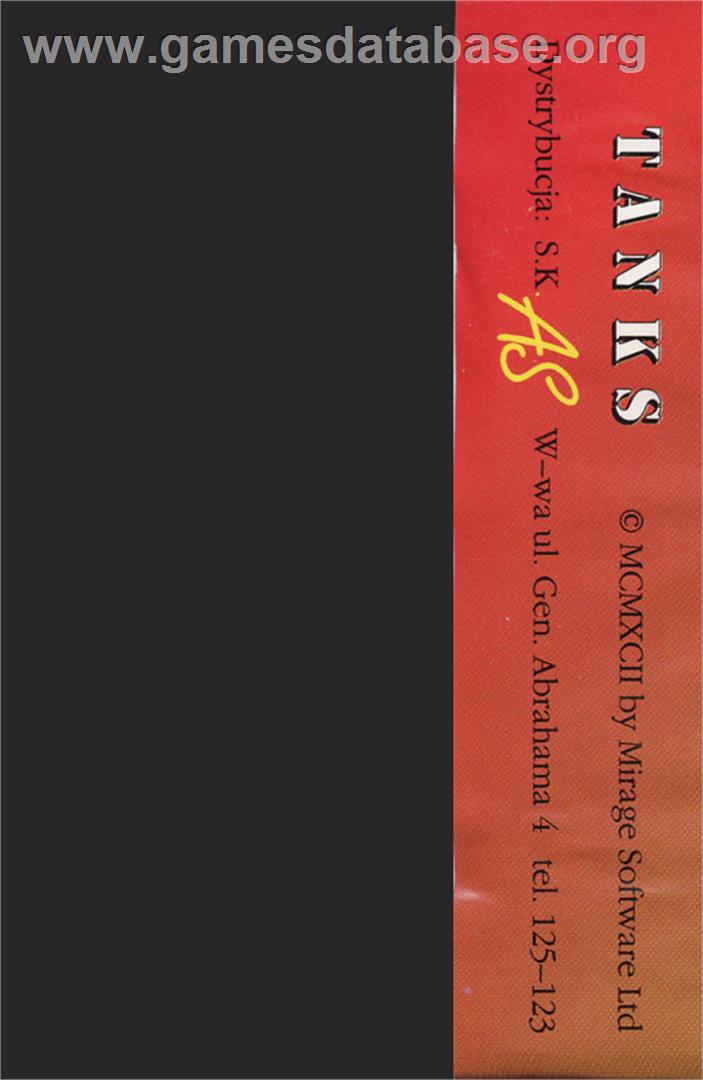 Tanks - Atari 8-bit - Artwork - Box Back