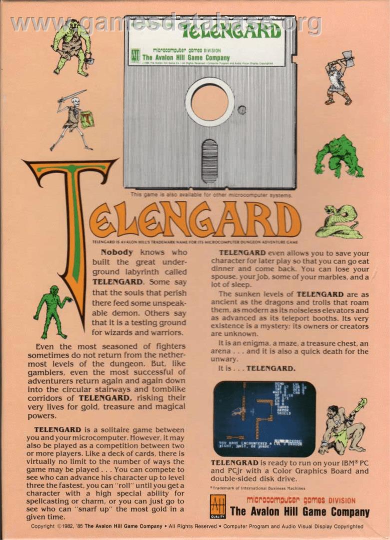 Telengard - Atari 8-bit - Artwork - Box Back